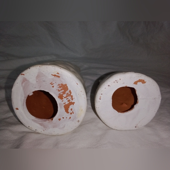 Vintage Easter Clay Bunny Rabbits Polka Dot Primitive Set of 2 Holiday Decor Art - Picture 11 of 11